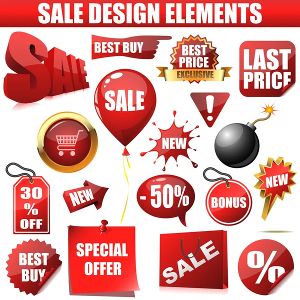 Elementos de design de venda — Vetor de Stock