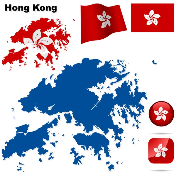 Hong Kong vector conjunto . — Archivo Imágenes Vectoriales