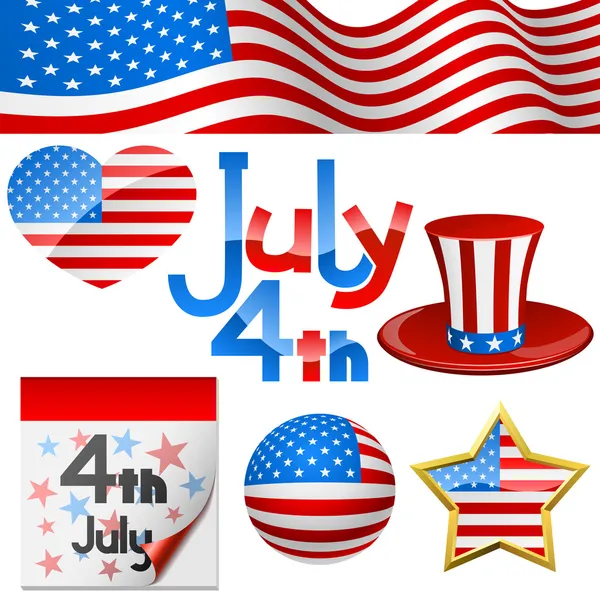 4 juillet symboles . — Image vectorielle