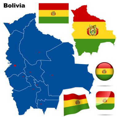 Bolivia vector set. clipart