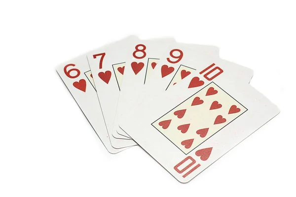 Straight Flush сasino playing cards — Stock Photo, Image