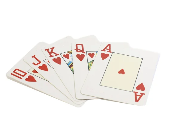 로얄 플러시 포커 카드 놀이 — 스톡 사진