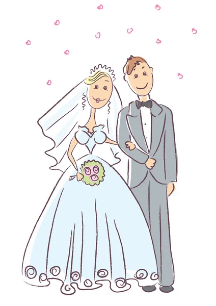Свадебные карикатуры — стоковое фото