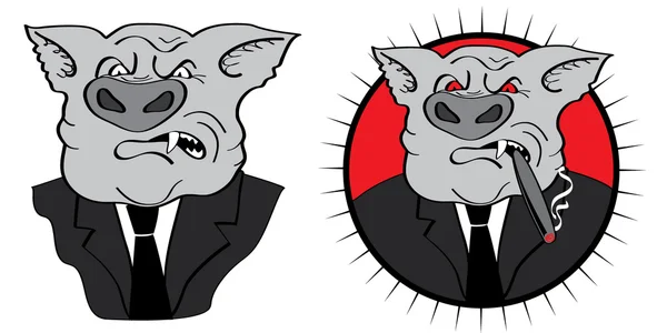 Angry businessman pig — Stock Photo, Image