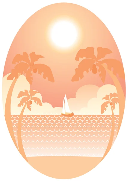 Vektor havet och palmer i sommar — Stockfoto