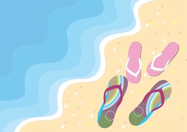 Flip-flops on summer beach.Vocation — Stock Photo, Image