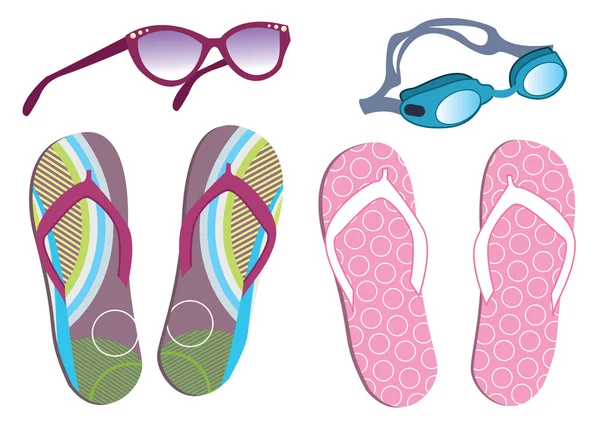 Flip-flops and sunglasses — Stock Photo, Image