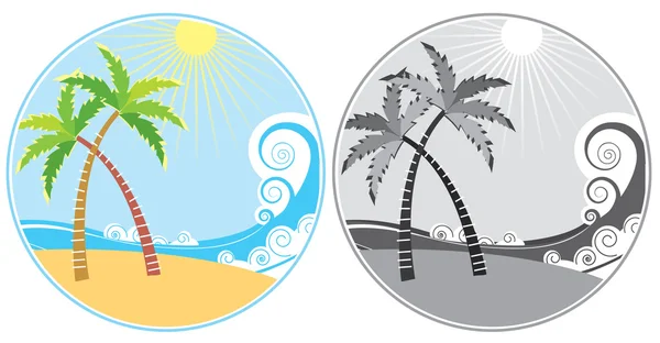 Tropický ostrov ikony — Stock fotografie
