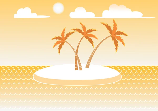 Sea and palms on island — Stock fotografie