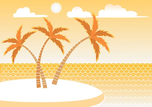 Sea and palms on island — Stock Photo, Image