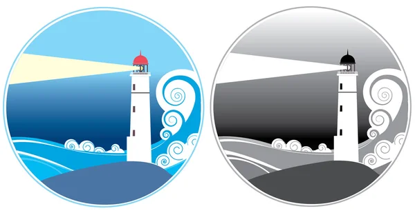 Ikony latarnie morskie. — Zdjęcie stockowe