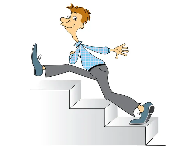 Homem e escada — Fotografia de Stock