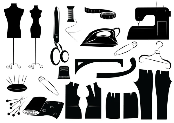 Símbolos de equipamento de costura — Fotografia de Stock