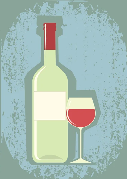 Bottiglia di vino e bicchiere da vino . — Foto Stock