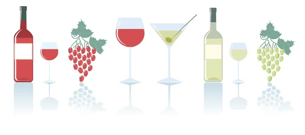 Lahvičky a skleničky na víno. — Stock fotografie