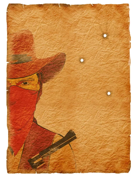 Bandit and gun — Stock Photo, Image