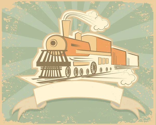 Locomotive.vintage στυλ. — Φωτογραφία Αρχείου