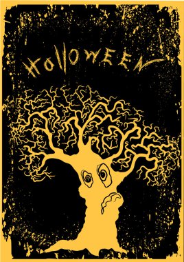 Tree.Halloween grunge clipart