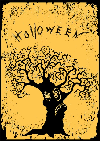 Árvore. Grunge de Halloween — Fotografia de Stock