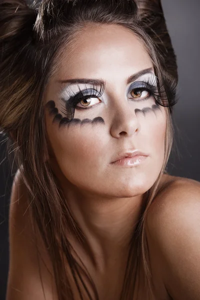 Make-up a účes pro karneval — Stock fotografie