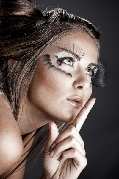 Make-up und Frisur für den Karneval — Stockfoto