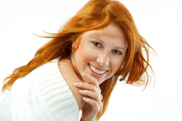 Hermosa mujer con el pelo rojo —  Fotos de Stock