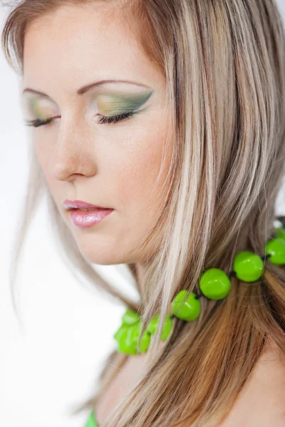 Zelený make-up — Stock fotografie