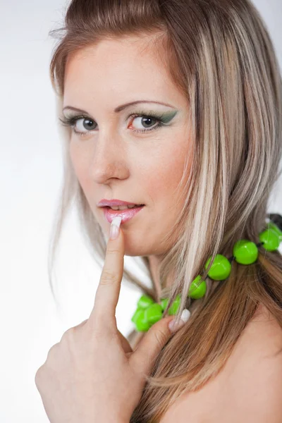 Grünes Make-up — Stockfoto