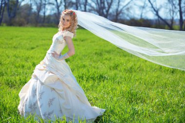 novia posando en campo