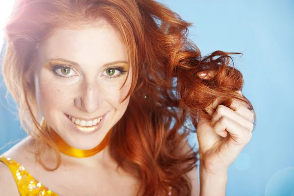Krásné červené vlasy — Stock fotografie