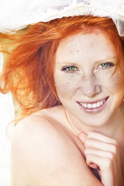 Napos portré ha vörös hajú — Stock Fotó