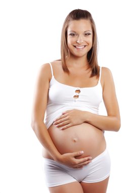 Happy pregnant woman clipart