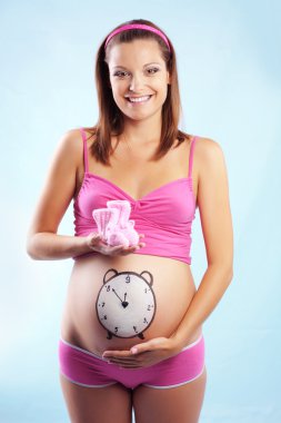 Happy smiling pregnant clipart