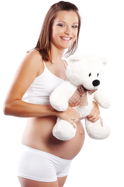 Счастливая беременная — стоковое фото