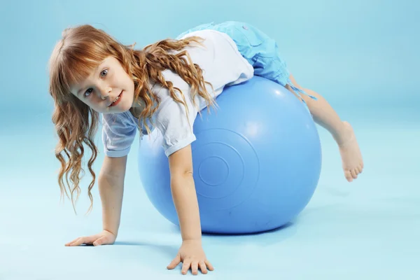 stock image Child with gymnastic ball