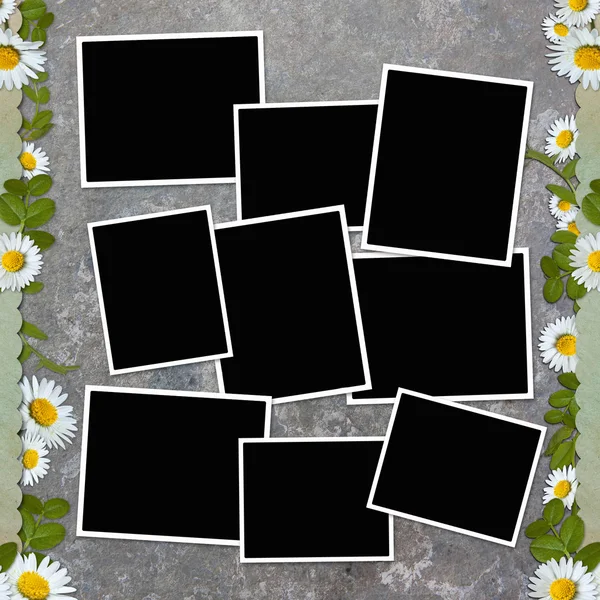 Hintergrund mit Rahmen und Blumen — Stockfoto