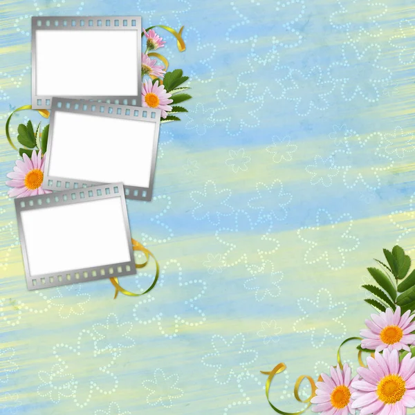 Mooie bloemen achtergrond met frame — Stockfoto