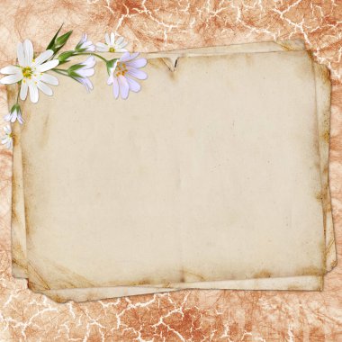 Old paper on textured background for invitation or congratulatio clipart