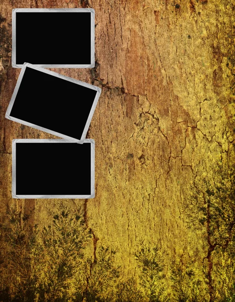 3 Vecchio telaio di carta su sfondo grunge — Foto Stock