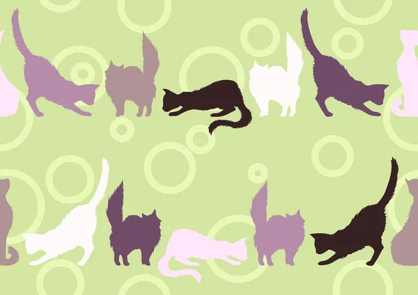 Patrón sin costuras con gatos — Archivo Imágenes Vectoriales