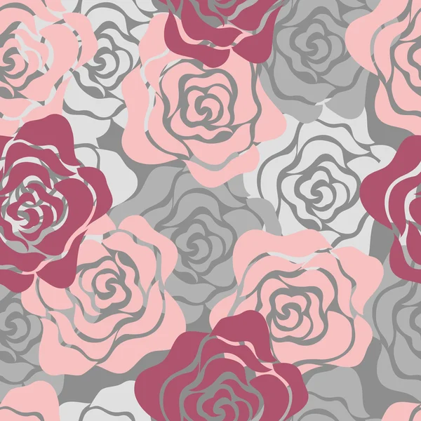 Roses Seamless Pattern — Stock Vector