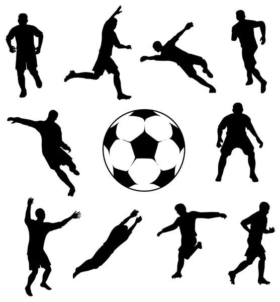 Collection of soccer players. — Stock Vector