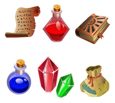 Six icons of magic. clipart