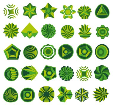 Set of green logo clipart