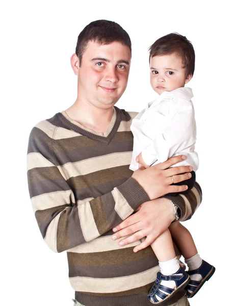 Otec má syna na ruce — Stock fotografie