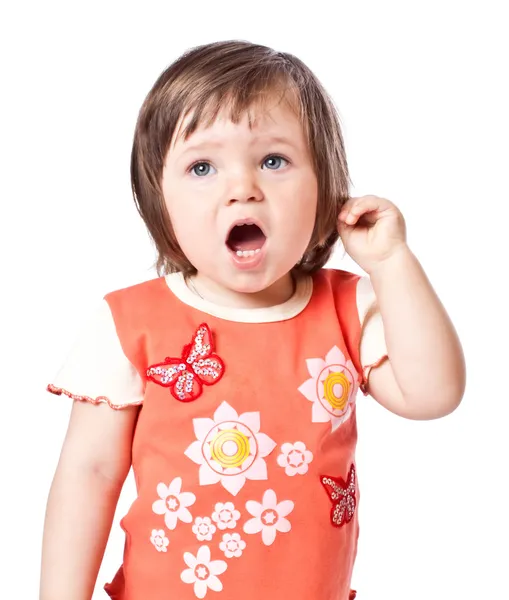 Zpívá malá holčička — Stock fotografie