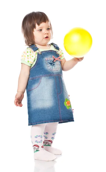 Liten flicka med ballong — Stockfoto