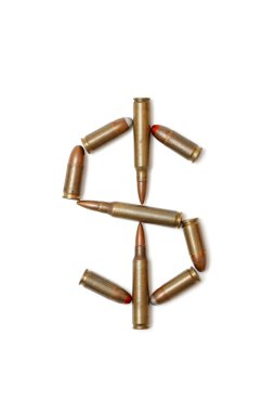 Dollar symbol made of cartridges clipart