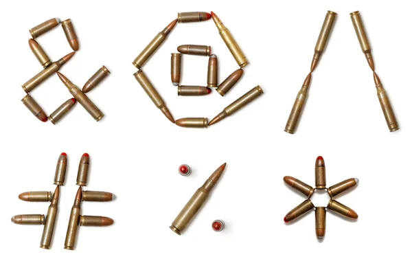 Speciale symbolen gemaakt van cartridges — Stockfoto