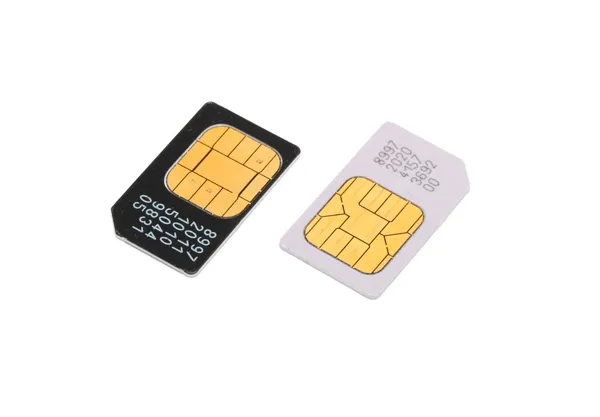 Two SIM cards for cellular phones — Stock Photo, Image